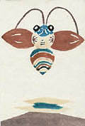 Folk Toys Original Hand Stenciled Dye Print Kataezome by the Japanese artist Keisuke Serizawa