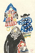 Winter Original Hand Stenciled Dye Print Kataezome by the Japanese artist Keisuke Serizawa
