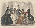 Godey's Fashions for October 1864 Godey's Lady's Book Philadelphia Original Engraving by Christopher Kimmel and Company