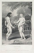 Paradise Lost The Temptation of Eve Original Stipple Engraving by the British artist Thomas Kirk designed by Richard Westall for John Boydell's set The Poetical Works of John Milton