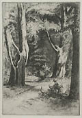 The Woodman Original Etching by Julius Komjati