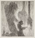 Shadows Original Etching by the American artist Chaim Koppelman