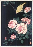 Canary and Roses by Ohara Koson