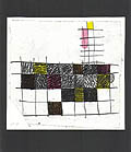 No 6 Untitled Composition 1975 Original Color Lithograph on black support paper by Kan Kotik