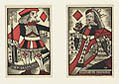 Ex-Libris Jack Diamond and Elizabeth Diamond Jack and the Queen of Diamonds Playing Cards Two Original linocuts by The American artist Kalman Kubinyi