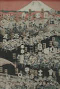 A Pilgrimage to Mount Fuji Original Woodcut by the Japanese artist Utagawa Kunisada I Toyokuni III