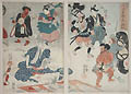 Making Rare Scrolls in The Otsu-E Manner Toki ni otsu-e kitai no maremono Original Woodcuts by the Japanese artist Ichiyasai Kuniyoshi published by Minatoya Kohei