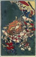 The Spectral Cat Japanese Folklore Yokai Bakeneko Original woodcut by the Japanese artist Kawanabe Kyosai Gyosai from the One Hundred Pictures by Kyosai Hyakuzu