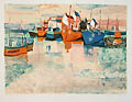 Harbor Scene France Original Lithograph by Georges Lambert published by The Collector's Guild Ltd. New York