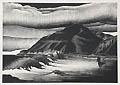 Campers Original Wood Engraving by the American artist Paul Landacre