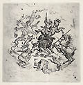 Sauhatz Boar Hunt Original Etching by the Austrian artist Oscar Laske