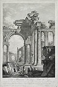 Ruine Grecque Greek Ruin Original Engraving by Jacques Philippe Le Bas