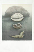 Shells and Bone Untitled Composition Original Lithograph by Alain Le Foll