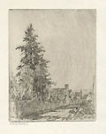 Pine Trees Original Etching by the American artist Addison B. LeBoutillier also listed as Addison LeBoutillier