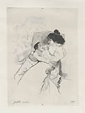 Petite Mere Original Etching by Louis Auguste Mathieu Legrand