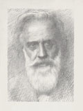 Self Portrait Original Lithograph art by the French British artist Alphonse Legros