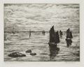 Fishing Fleet Cornwall Original Drypoint Engraving by the American artist Chester Leich