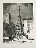 Fountain Carmona Original Lithograph by Howard Leigh