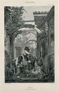 Zingari Lombardie Venitienne Gypsies Lombardy Venetia Original Lithograph by the French artist Armand Leleux published by L'Artiste