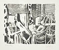 Air Conditioning Original Lithograph by the American artist Arnie Levin