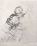 Study For Part of The Celebrated Fresco The Heliodorus in The Vatican Original Soft Ground Etching by Frederick Christian Lewis F. C. Lewis designed by Raphael Raffaello Santi Published by William Young Ottley for The Italian School of Design