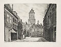 Delft Original Etching by the Russian American artist Ossip Leonovich Linde also listed as Ossip Linde