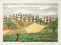 A Village in the Loire Estuary Original Color Lithograph by the French artist Maurice Loirand published by The Collector's Guild Ltd. New York