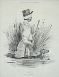 L'Arret Habitant du Marais Original lithograph by the French artist Alcide Joseph Lorentz for Le Plaisirs de La Chasse by Le Charivari Paris