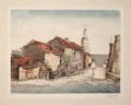 View of Menton Original Aquatint Engraving by the French artists Rene Lorrain and Emile Gallois
