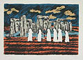 Pagan Shrouds Original Lithograph by Lawrence Richard Macaray