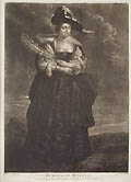 Ruben's Second Wife Original Mezzotint Engraving by the British artist James Macardell designed by Anthony Van Dyke