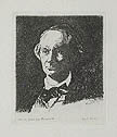 Charles Baudelaire de Face Original Etching by Edouard Manet