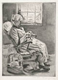 New England Granny Original Etching by Joseph Margulies