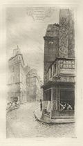 Entree des Rues des Moineaux et d'Argenteuil Angles sur la Rue St. Roch Paris by Adolphe Potemont Martial
