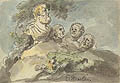 A Grouping of Antique Statuary Original Watercolour by Elias Martin