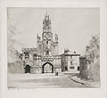The East Gate Warwick Original Etching by the British artist Edgar James Maybery
