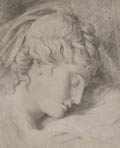 Portrait Study of a Sleeping Woman Original Drawing Circle of Constance Mayer and Pierre Paul Prud'hon