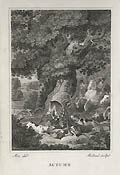 The Seasons Autumn Original Engraving by Thomas Medland designed by Johann Martin Metz and Caroline Metz