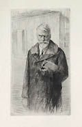Selbstbildnis or Self Portrait Original Etching and Drypoint by the Austrian artist Ludwig Michalek