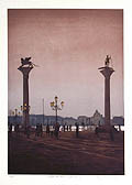 Piazetta San Marco Winter Evening Original Etching and Aquatint by Frances St. Clair Miller