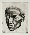 Head Study Original Drypoint Engraving by the American artist Kenneth Hayes Miller