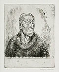 Monk Original Etching and Drypoint Engraving by the American artist Kenneth Hayes Miller
