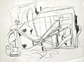 Abstracted Street Scene Original Drawing by Alex Minewski