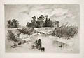 Passaic Meadows In The Newark Meadows Original Etching by Thomas Moran