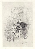 Pays Quand Meme Home all the Same Original Etching by the French artist Edmond Morin published for L'Eau-Forte en 1875 by Vve A Cadart