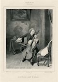 Jeune homme jouant de la basse Young Man Playing the Cello by Adolphe Mouilleron after Jean Louis Ernest Meissonier