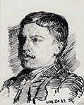 Portrait of Frank Richards Original Pen and Ink Drawing by Louis Fairfax Muckley