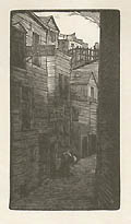 Webster Avenue Boston Original Wood Engraving by the American artist Thomas Nason also listed as Thomas Willoughby Nason