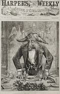 The Day We Celebrate April First 1876 Presidential Election Samuel Tilden and Rutherford Hayes The Compromise of 1877 Political and Electoral Corruption  Original Wood Engraving designed by the American artist Thomas Nast Harper's Weekly