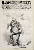 The Trapper Trapped Judge Stanley Matthews Associate Justice of the United States Supreme Court the Potter Committee Investigation Original Wood Engraving designed by the American artist Thomas Nast Harper's Weekly